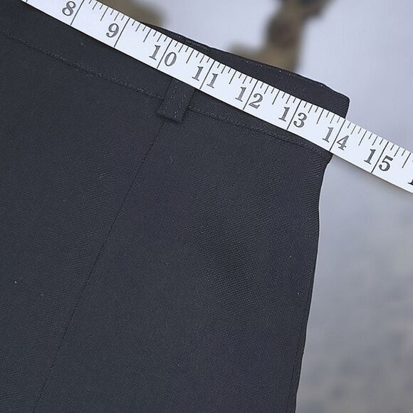 Vtg black wool blend gathered side split maxi skirt - Picture 8 of 10